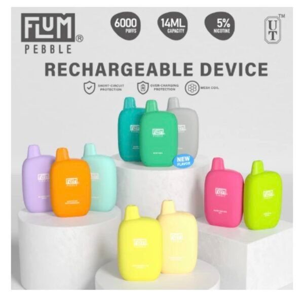 Flum Pebble Rechargeable Disposable 6000 Puffs - Image 3
