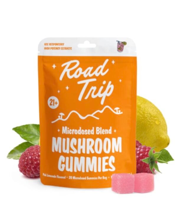 ROAD TRIP - MICRODOSED GUMMIES + FUNCTIONAL MUSHROOMS - PINK LEMONADE
